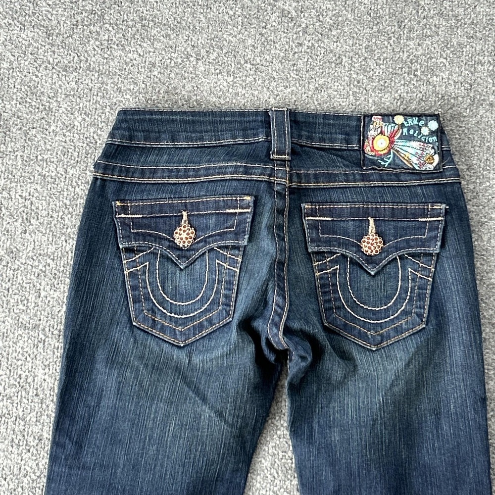 True Religion Jeans Womens 26 Halle Skinny Dark Wash Embellished USA